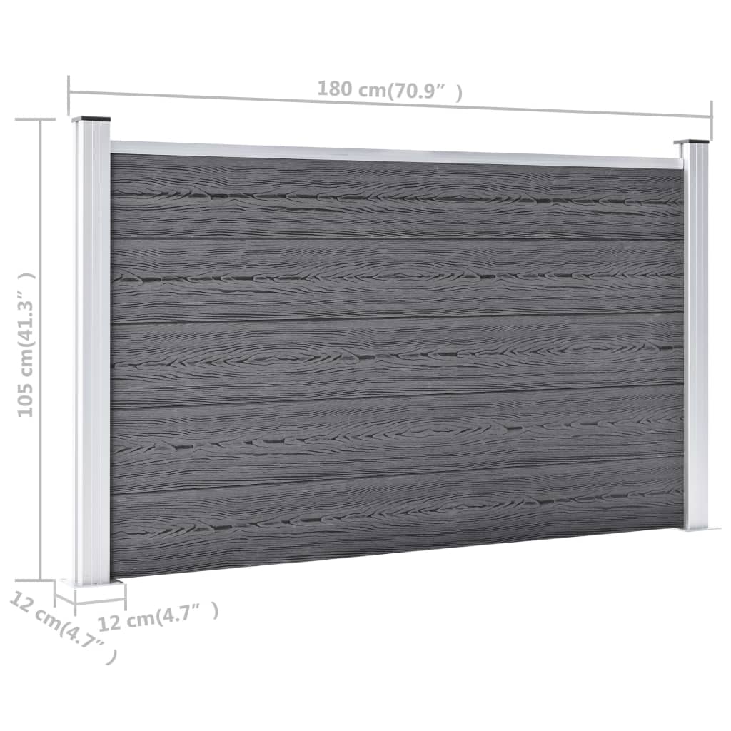 Recinzione da Giardino in WPC 699x106 cm Grigia cod mxl 23385