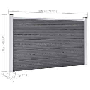 Recinzione da Giardino in WPC 699x106 cm Grigia cod mxl 23385