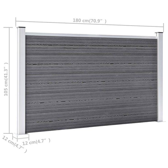 Recinzione da Giardino in WPC 699x106 cm Grigia cod mxl 23385