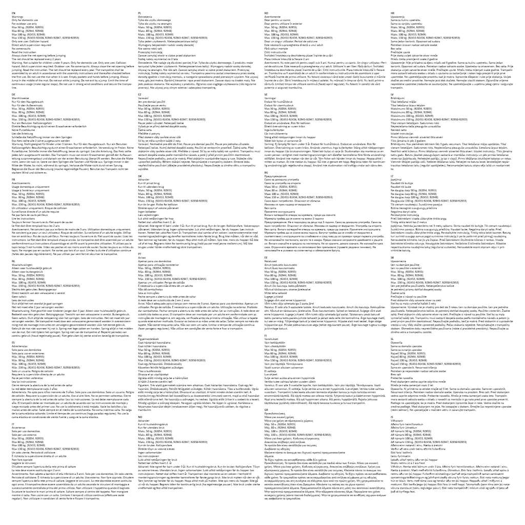 Set Trampolino Rotondo 305x76 cm 150 kg 92454