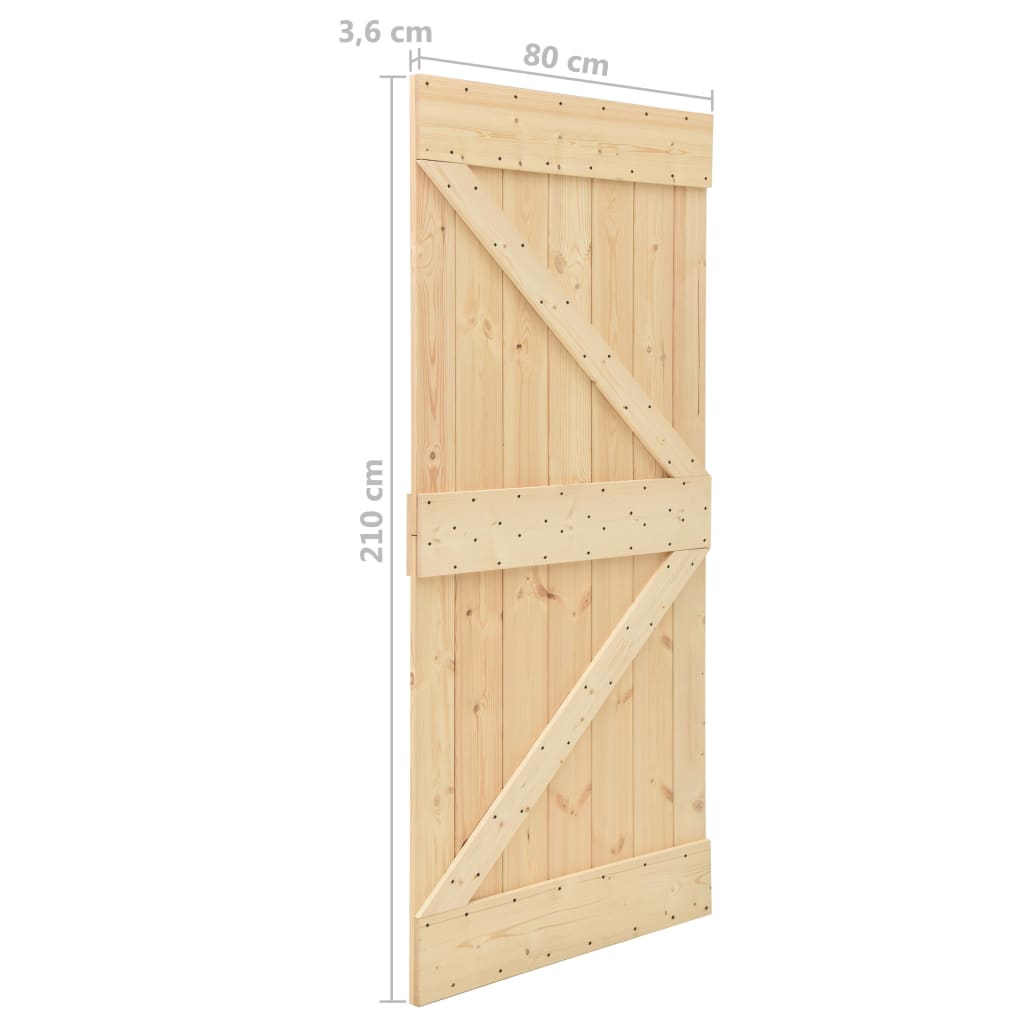 Porta 80x210 cm in Legno Massello di Pino 289107