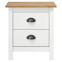 Comodini Hill Bianchi 2 pz 46x35x49,5 cm Legno Massello di Pino 288910