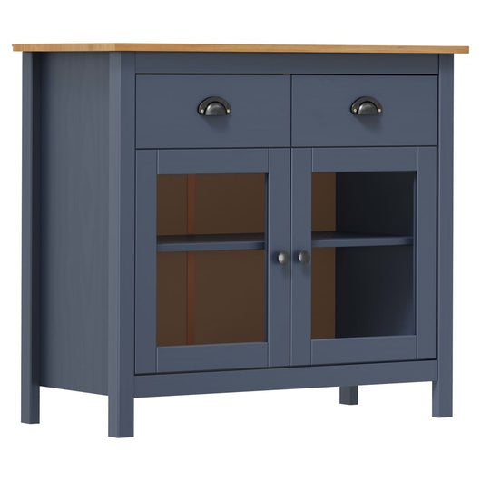 Credenza Hill Grigia 90x40x80 cm in Legno Massello di Pino 288941