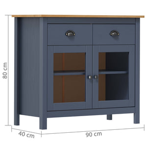 Credenza Hill Grigia 90x40x80 cm in Legno Massello di Pino 288941
