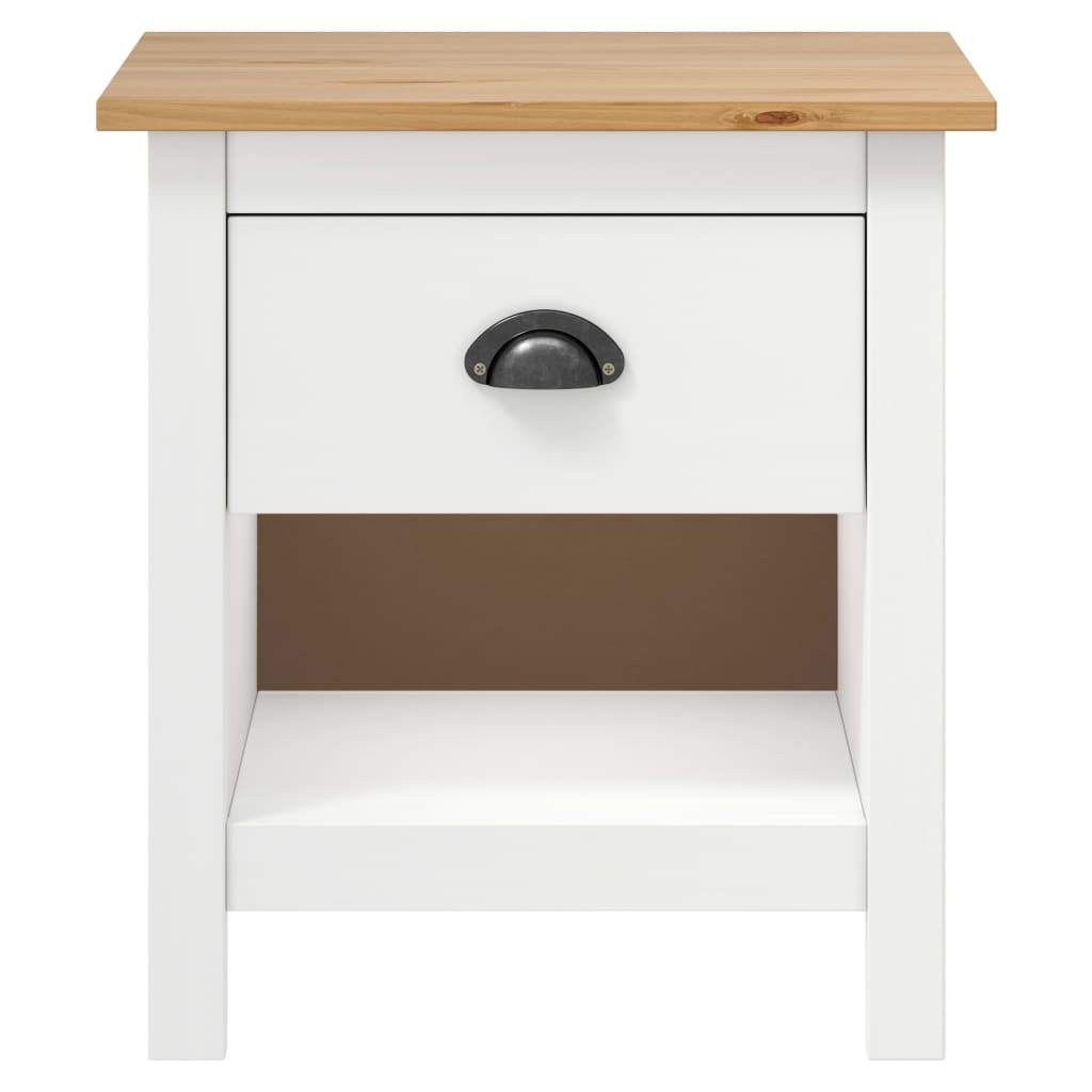 Comodini Hill 2 pz-Set di 2 Tavolino da notte 46x35x49,5 cm Legno Massello di Pino 224447