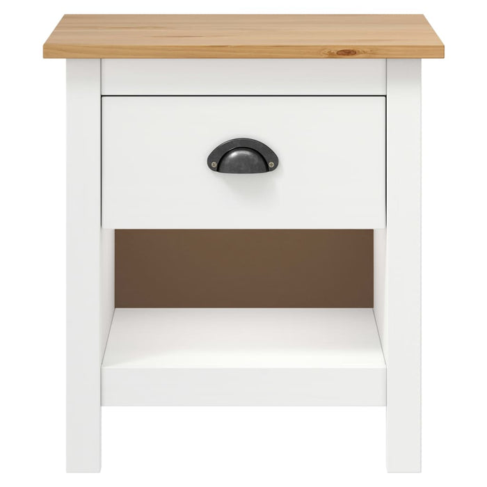 Comodini Hill 2 pz-Set di 2 Tavolino da notte 46x35x49,5 cm Legno Massello di Pino 224447