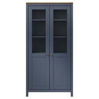 Credenza-Buffet-Armadio da cucina Alta Hill Grigia 85x37x170,5 cm in Legno di Pino