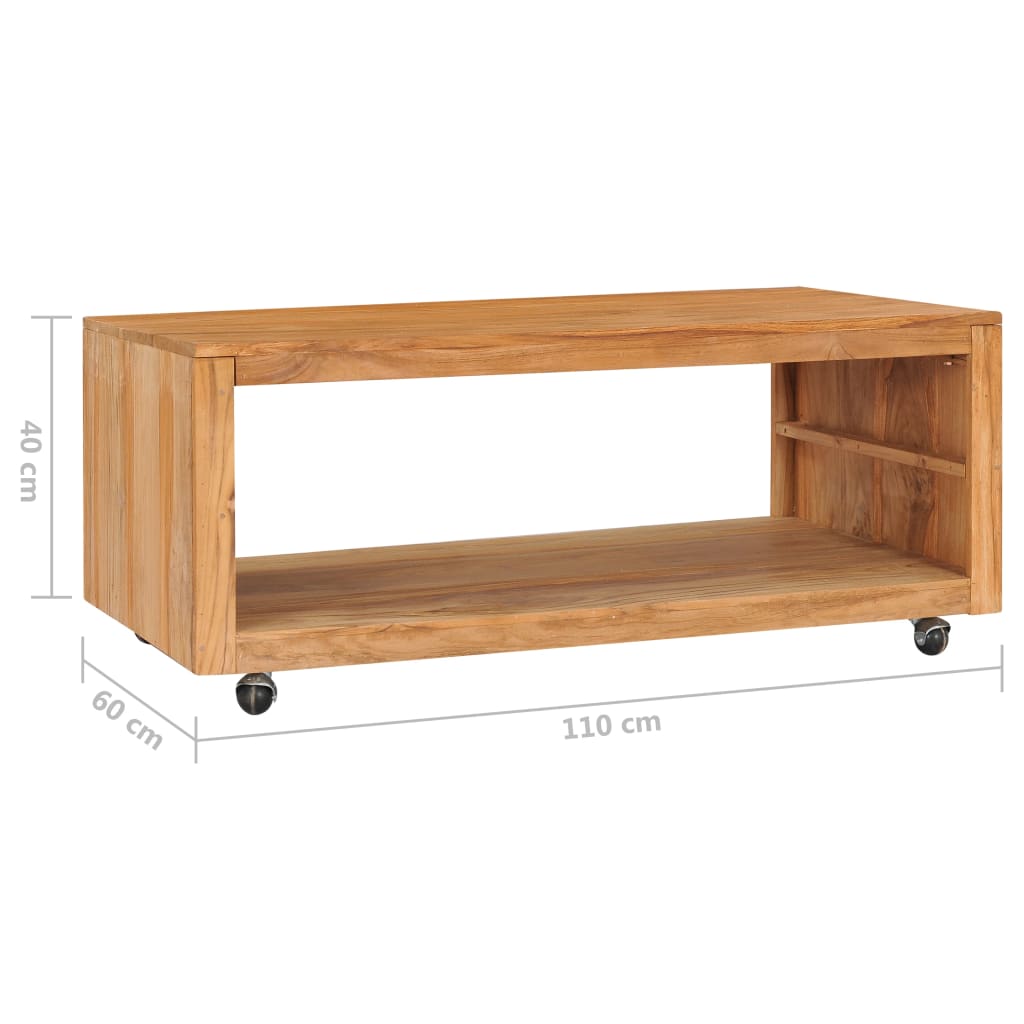 Tavolino da CaffÃ¨ 110x60x40 cm in Legno Massello di Teak cod mxl 18032