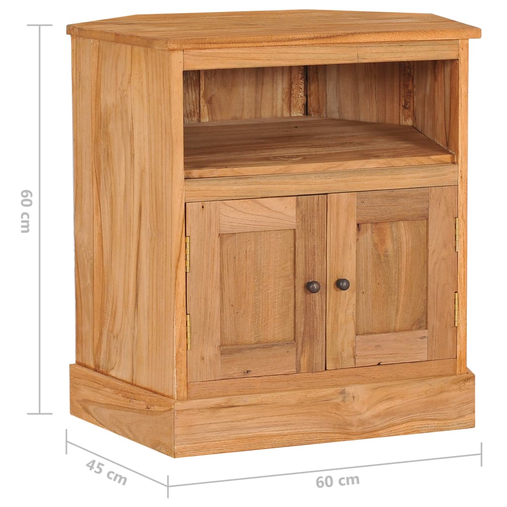 Credenza Angolare 60x45x60 cm in Legno Massello di Teak 288898