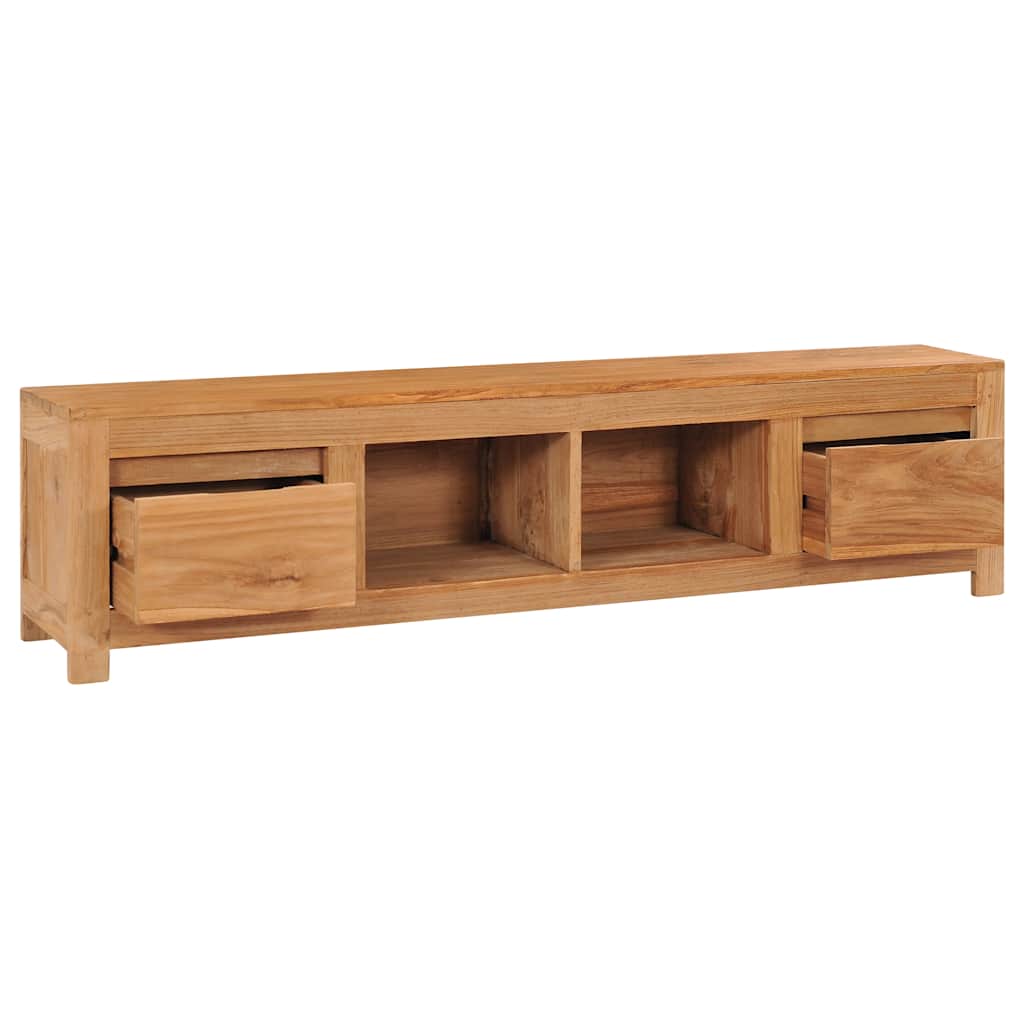 Mobile Porta TV 135x30x35 cm in Legno Massello di Teak 288901