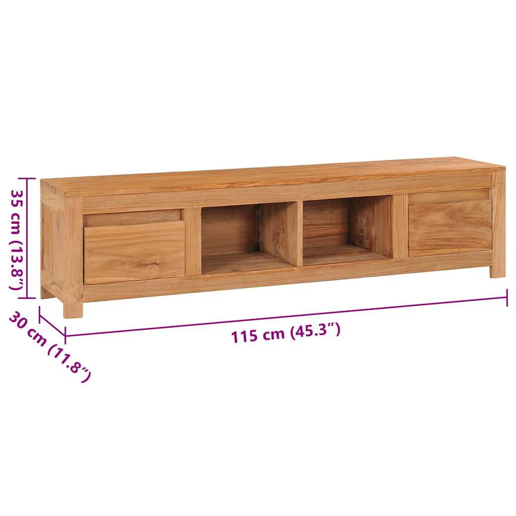 Mobile Porta TV 135x30x35 cm in Legno Massello di Teak 288901