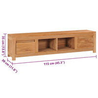 Mobile Porta TV 135x30x35 cm in Legno Massello di Teak 288901