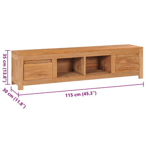 Mobile Porta TV 135x30x35 cm in Legno Massello di Teak 288901
