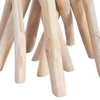 Tavolino da Salotto Ripiano in Vetro 35x35x50 cm Legno di Teak 288813