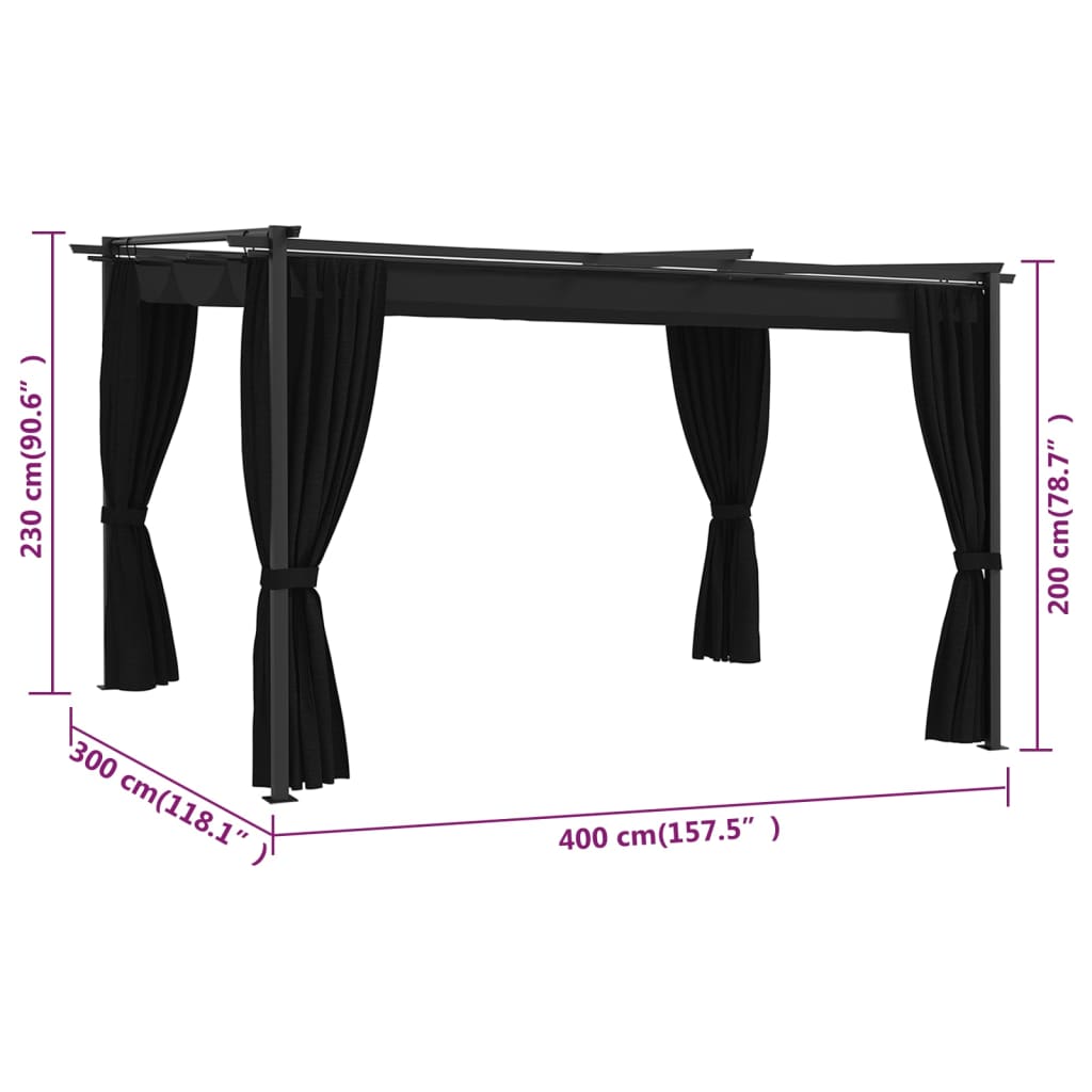 Gazebo 4x3 m Antracite 3053421