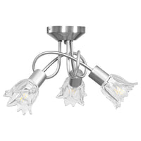 Lampadario con Paralumi in Vetro per 3 Lampadine E14 Tulipano 289227