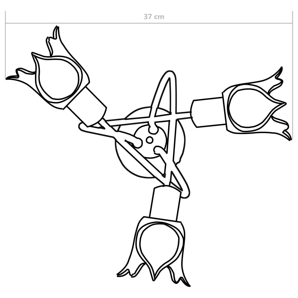 Lampadario con Paralumi in Vetro per 3 Lampadine E14 Tulipano 289227