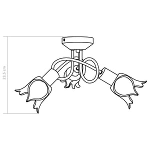 Lampadario con Paralumi in Vetro per 3 Lampadine E14 Tulipano 289227