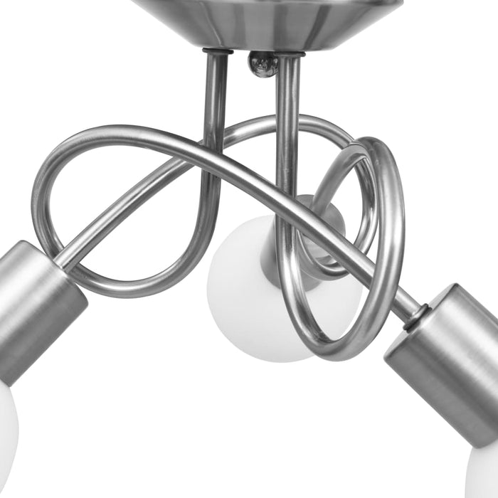 Lampadario Paralume in Ceramica a Coppa Bianco 3 Lampadine E14 289228