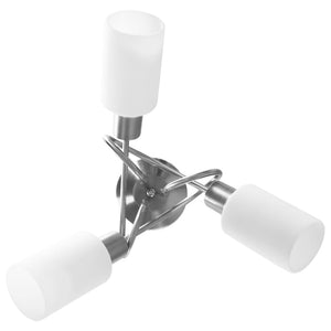 Lampadario Paralume in Ceramica a Cono Bianco 3 Lampadine E14 289229