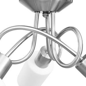 Lampadario Paralume in Ceramica a Cono Bianco 3 Lampadine E14 289229