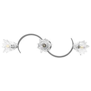 Lampadario con Paralumi in Vetro per 3 Lampadine E14 Tulipano