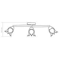 Lampadario con Paralumi in Vetro per 3 Lampadine E14 Tulipano