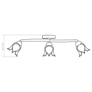 Lampadario con Paralumi in Vetro per 3 Lampadine E14 Tulipano