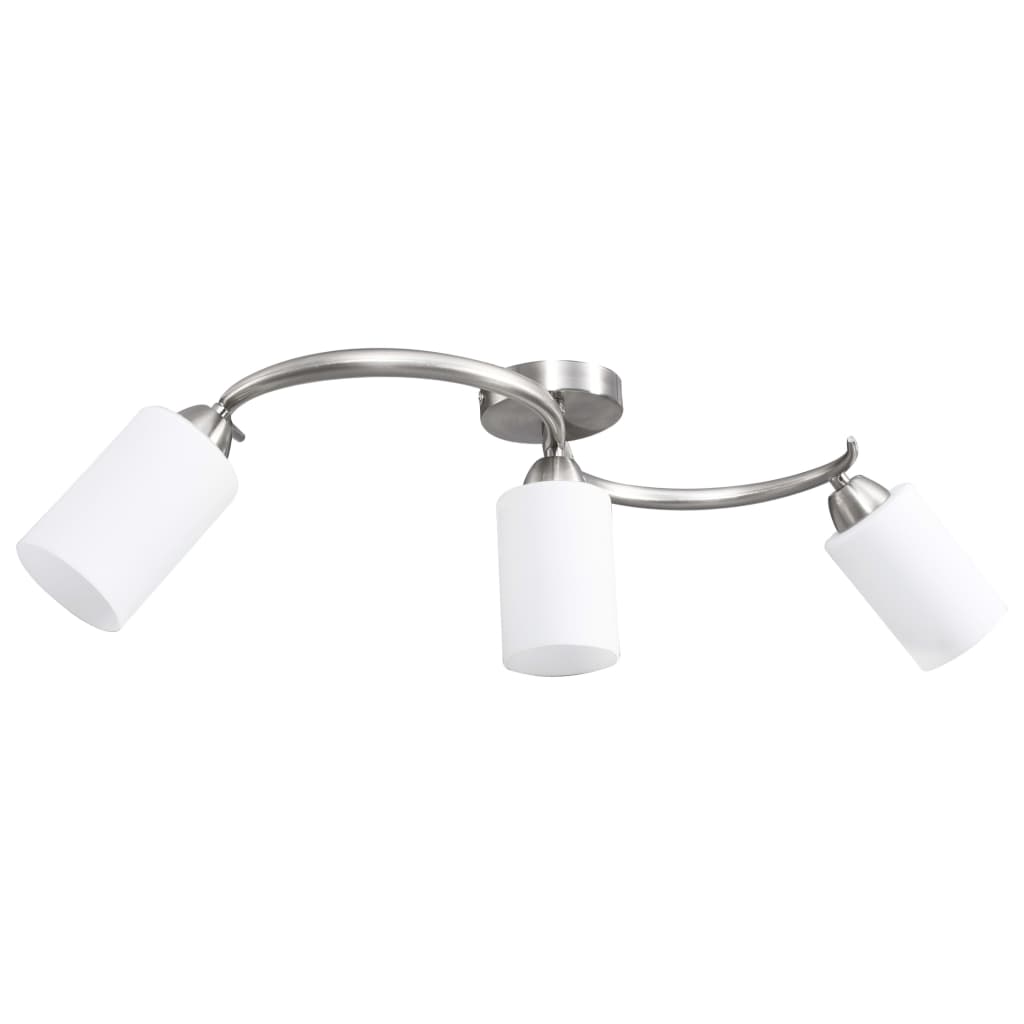 Lampadario Paralume in Ceramica a Cono Bianco 3 Lampadine E14 cod mxl 75500