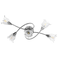 Lampadario con Paralumi in Vetro per 5 Lampadine E14 Tulipano cod mxl 64928
