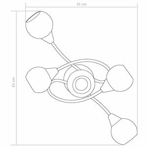 Lampadario con Paralumi in Ceramica 5 Lampadine E14  a Coppa cod mxl 75227