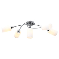 Lampadario Paralumi in Ceramica 5 Lampadine E14 Bianco a Cono cod mxl 62763