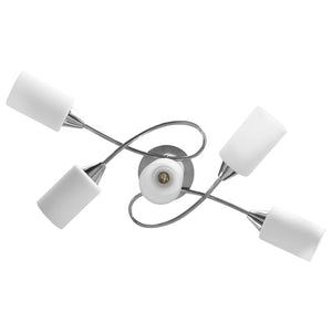 Lampadario Paralumi in Ceramica 5 Lampadine E14 Bianco a Cono cod mxl 62763