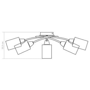 Lampadario Paralumi in Ceramica 5 Lampadine E14 Bianco a Cono cod mxl 62763