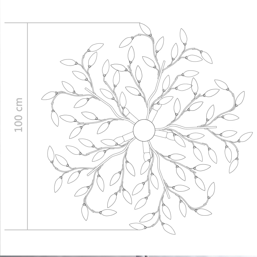 Lampadario Foglie e Bracci in Cristallo Acrilico 5 E14 Bianco 289239