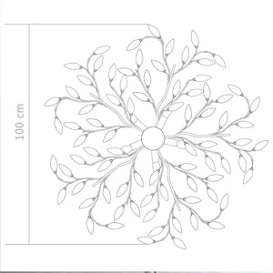 Lampadario Foglie e Bracci in Cristallo Acrilico 5 E14 Bianco 289239