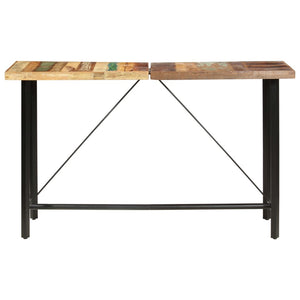 Set da Bar 7 pz in Legno Massello di Recupero e Vera Pelle