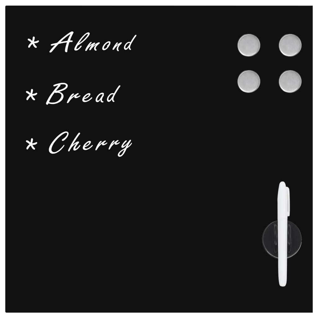 Lavagna magnetica da parete per scuola casa ufficio vetro 40 x 40 cm nera 02_0045501