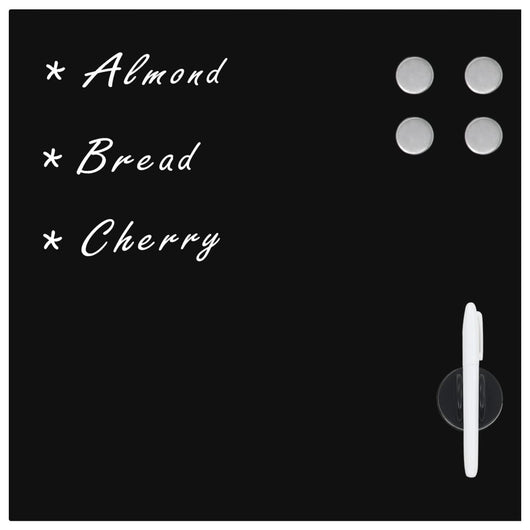 Lavagna magnetica da parete per scuola casa ufficio vetro 50 x 50 cm nera 02_0045506