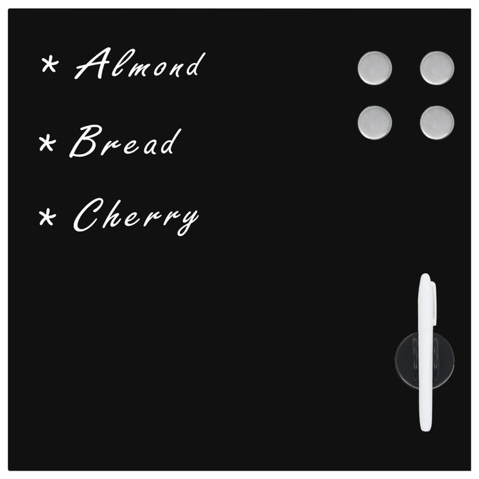 Lavagna magnetica da parete per scuola casa ufficio vetro 50 x 50 cm nera 02_0045506