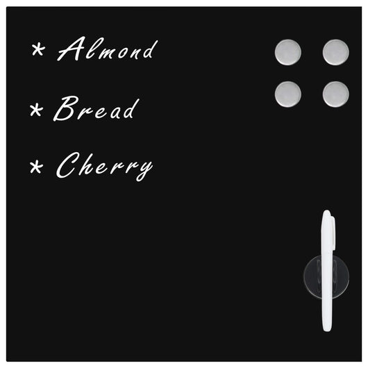 Lavagna magnetica da parete per scuola casa ufficio vetro 60 x 60 cm nera 02_0045512