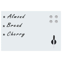 Lavagna magnetica da parete per scuola casa ufficio vetro 50 x 30 cm bianca 02_0045504