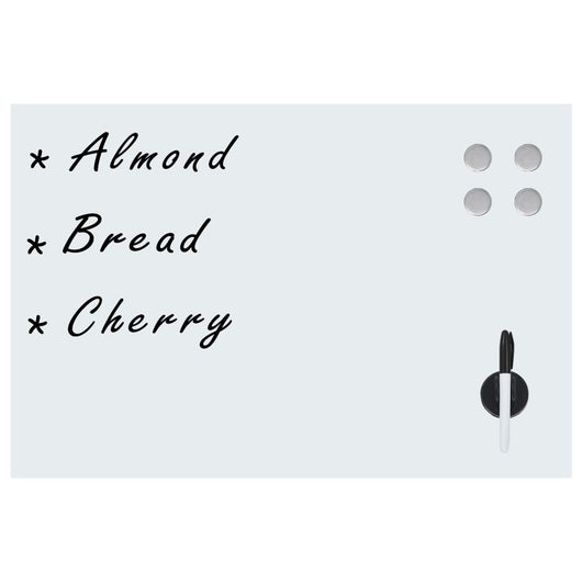 Lavagna magnetica da parete per scuola casa ufficio vetro 50 x 30 cm bianca 02_0045504