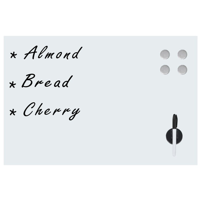 Lavagna magnetica da parete per scuola casa ufficio vetro 50 x 30 cm bianca 02_0045504