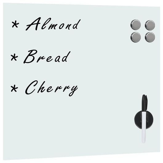 Lavagna magnetica da parete per scuola casa ufficio vetro 50 x 50 cm bianca 02_0045507