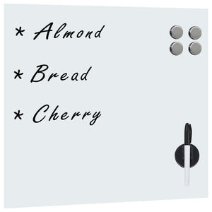 Lavagna magnetica da parete per scuola casa ufficio vetro 60 x 60 cm bianca 02_0045511