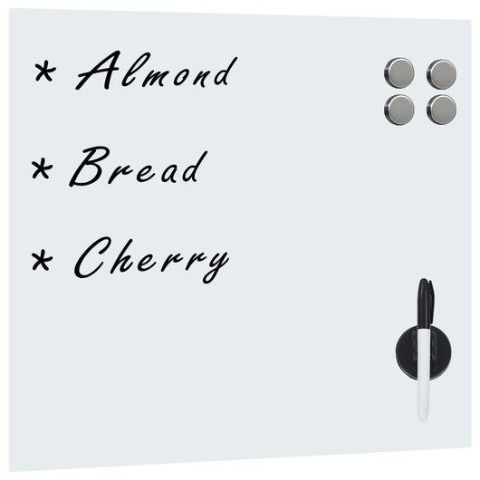 Lavagna magnetica da parete per scuola casa ufficio vetro 60 x 60 cm bianca 02_0045511