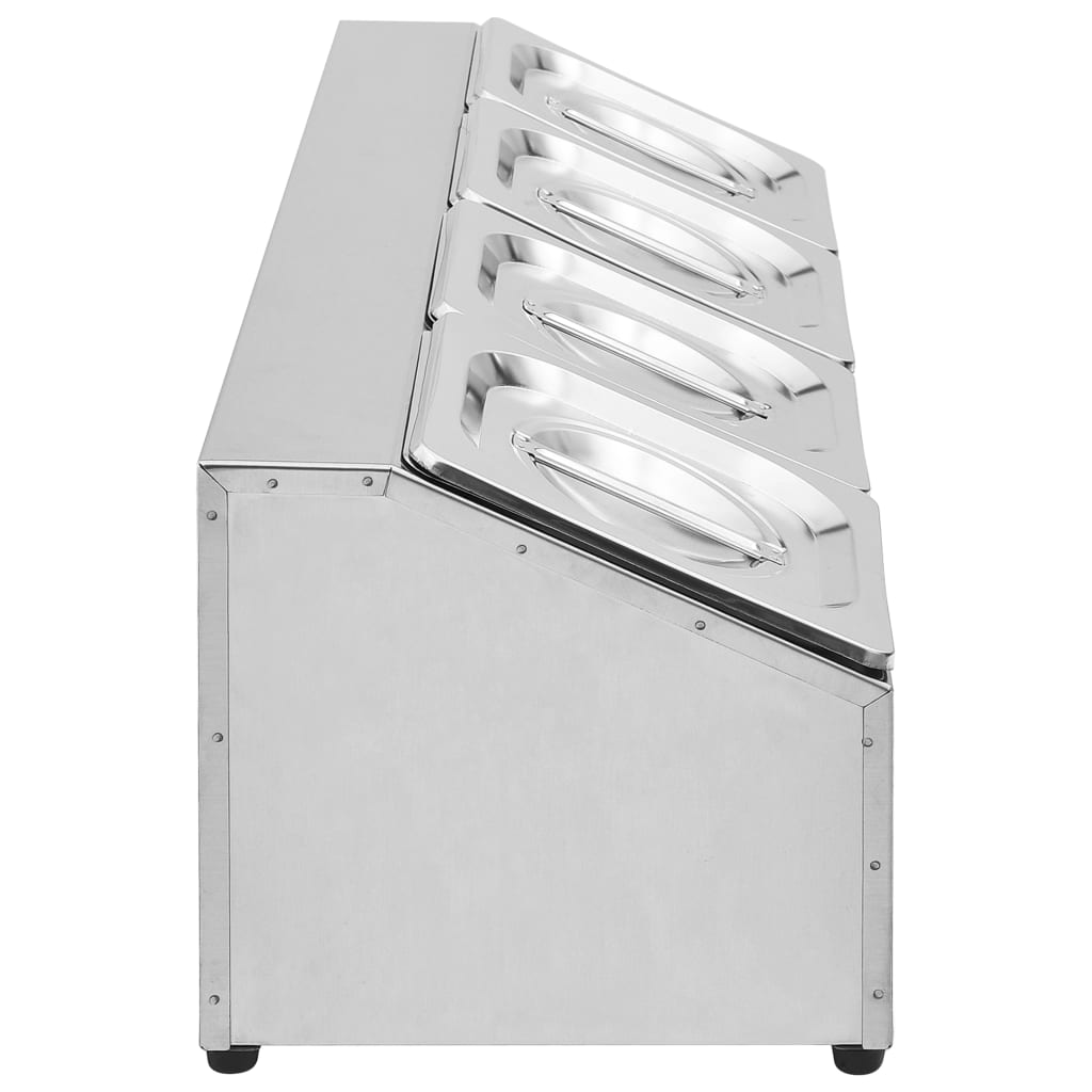 Supporto Gastronorm con 4 Contenitori GN 1/6 in Acciaio Inox 51221