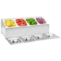 Supporto Gastronorm con 4 Contenitori GN 1/6 in Acciaio Inox cod mxl 106985