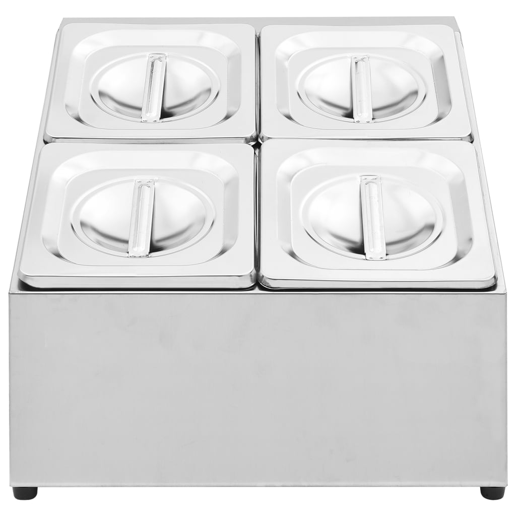 Supporto Gastronorm con 4 Contenitori GN 1/6 in Acciaio Inox cod mxl 71389